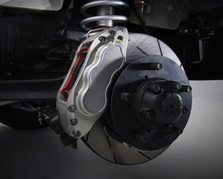 An installed big brake kit.