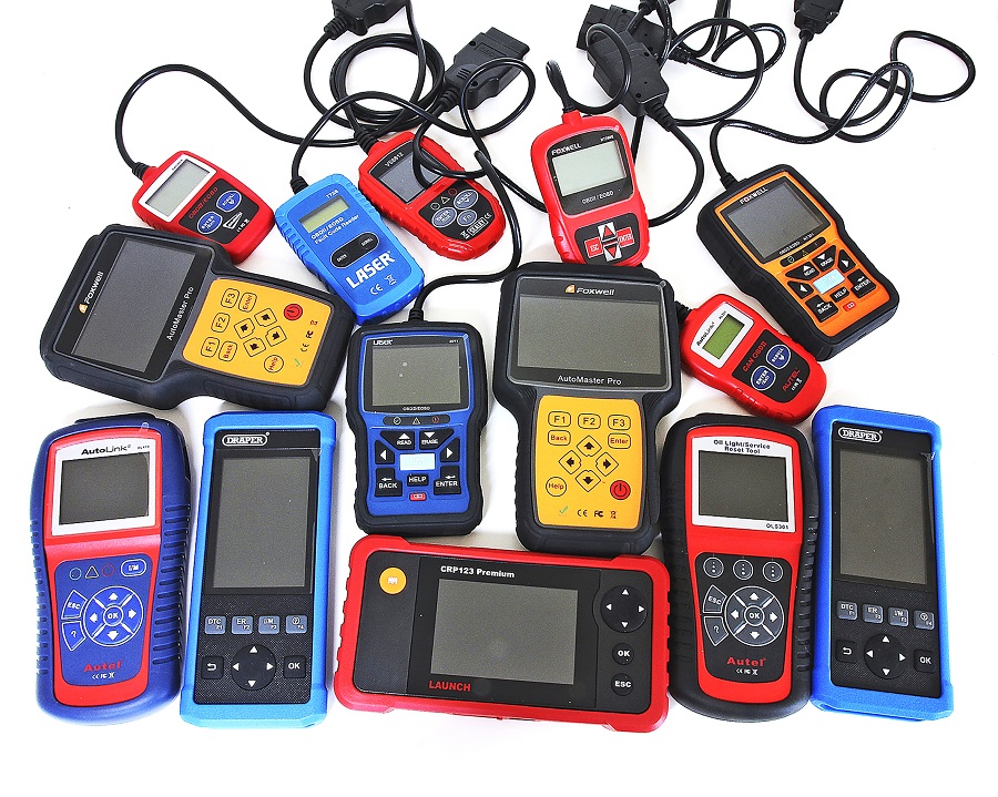 A selection of OBD2 fault code readers
