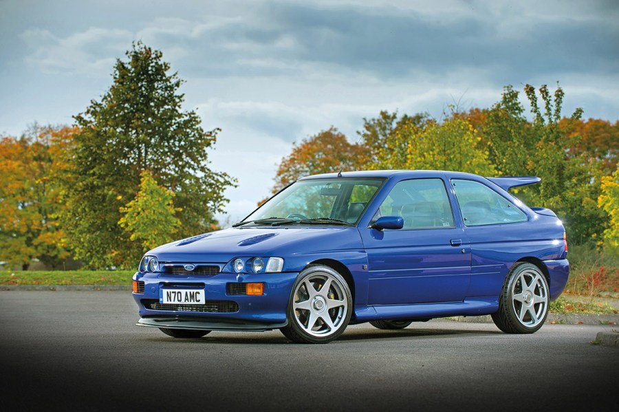 front 3/4 shot of modified Ford Escort RS Cosworth