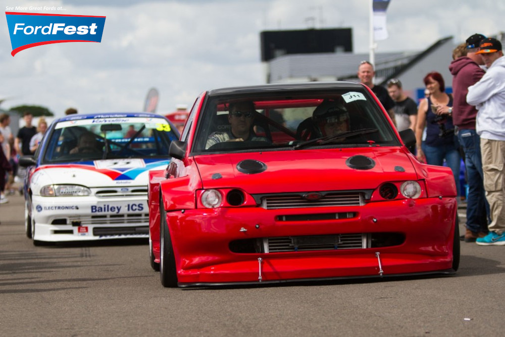Escort Cosworth race car at a car show