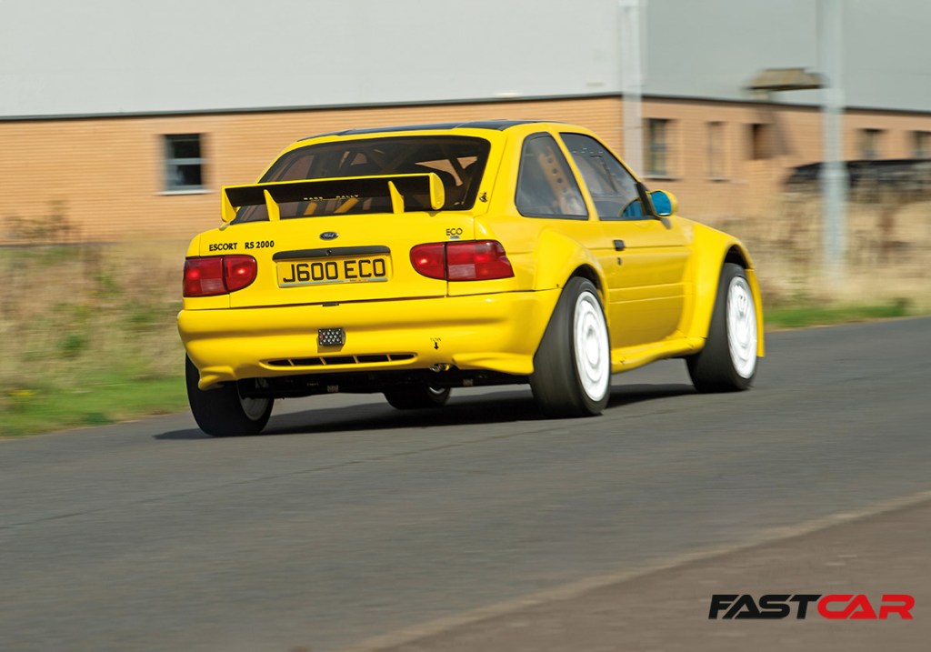 rear driving shot of Modified Ford Escort RS2000