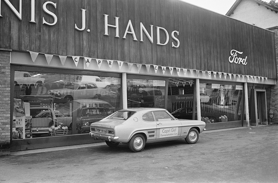 Capri at dealer many decades ago.