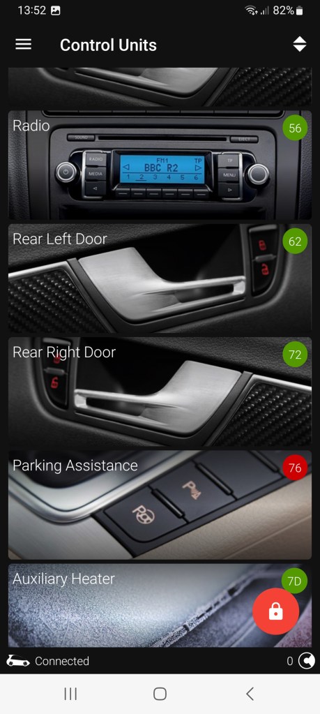 OBDeleven app screen scanner