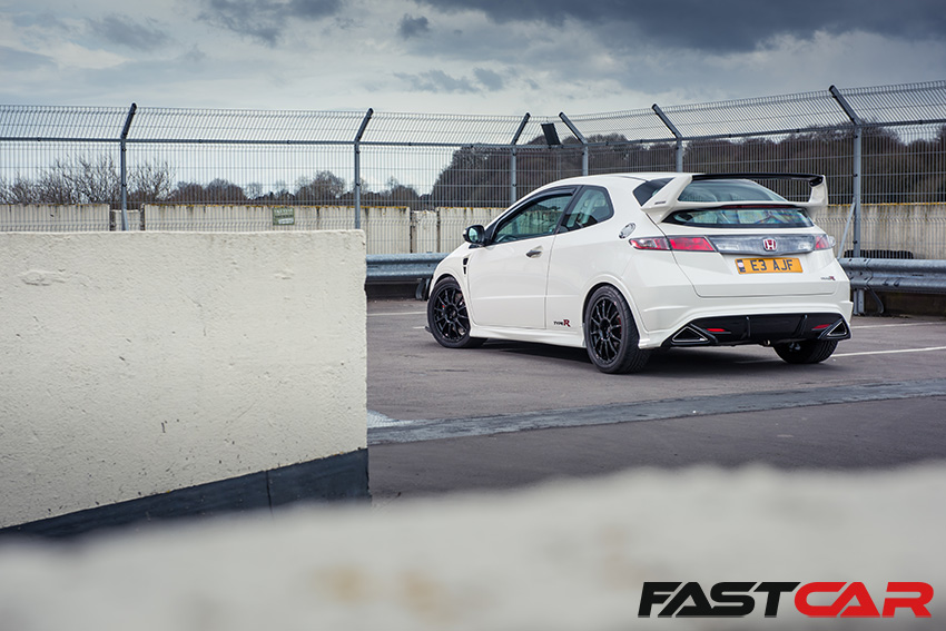 Rear 3/4 shot of Turbocharged Honda Civic Type R FN2
